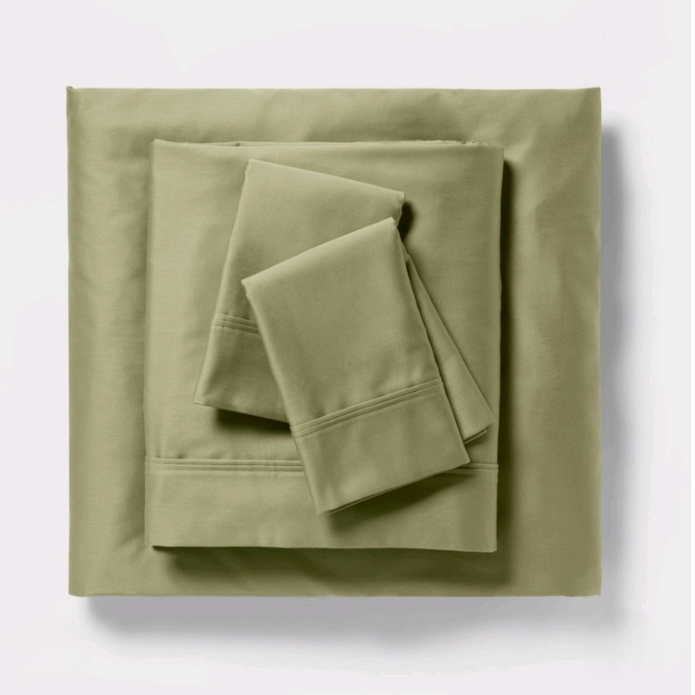 Threshold Twin/Twin XL Solid Performance 400 Thread Count Sheet Set Green